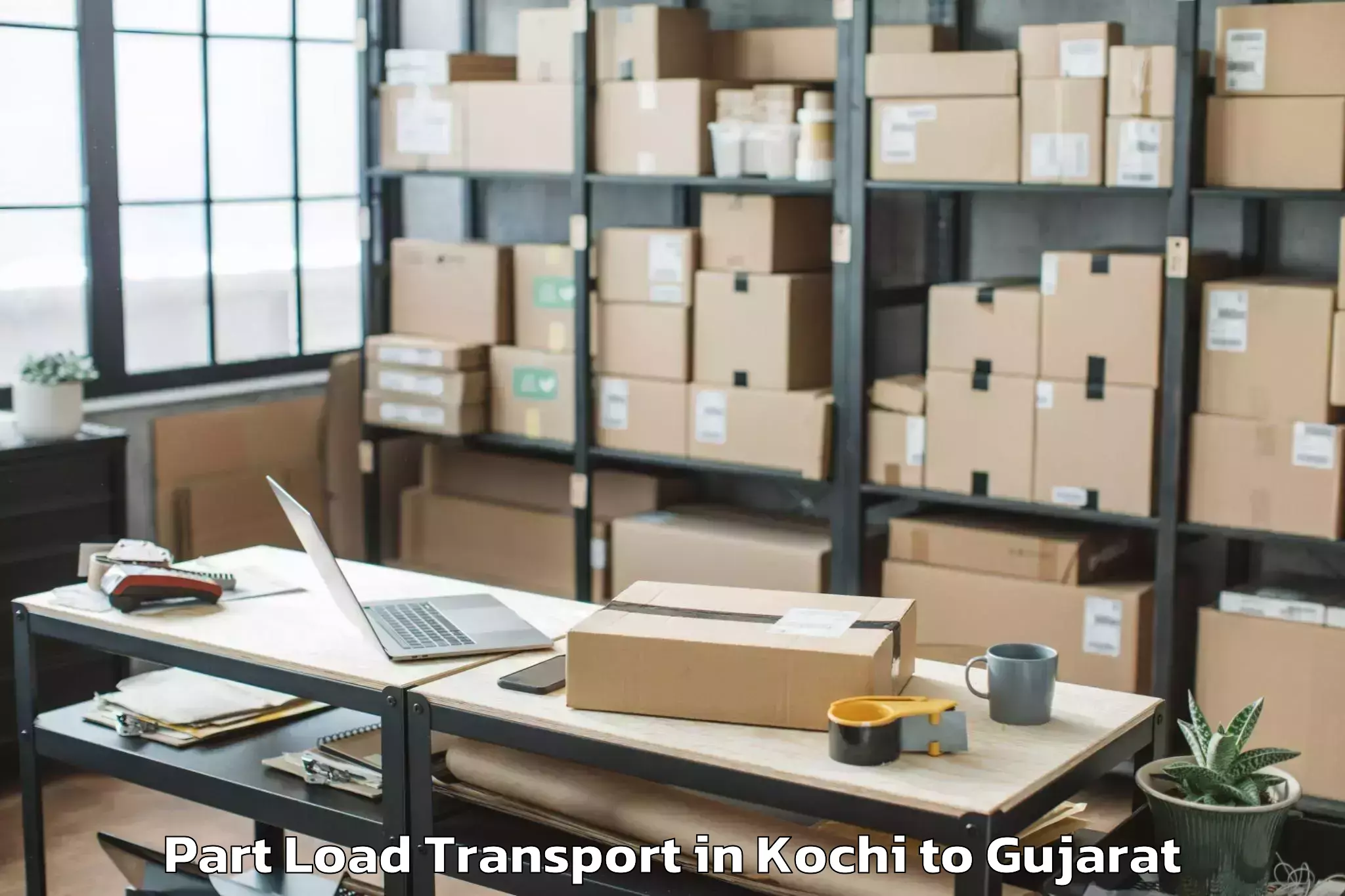 Expert Kochi to Kamrej Part Load Transport